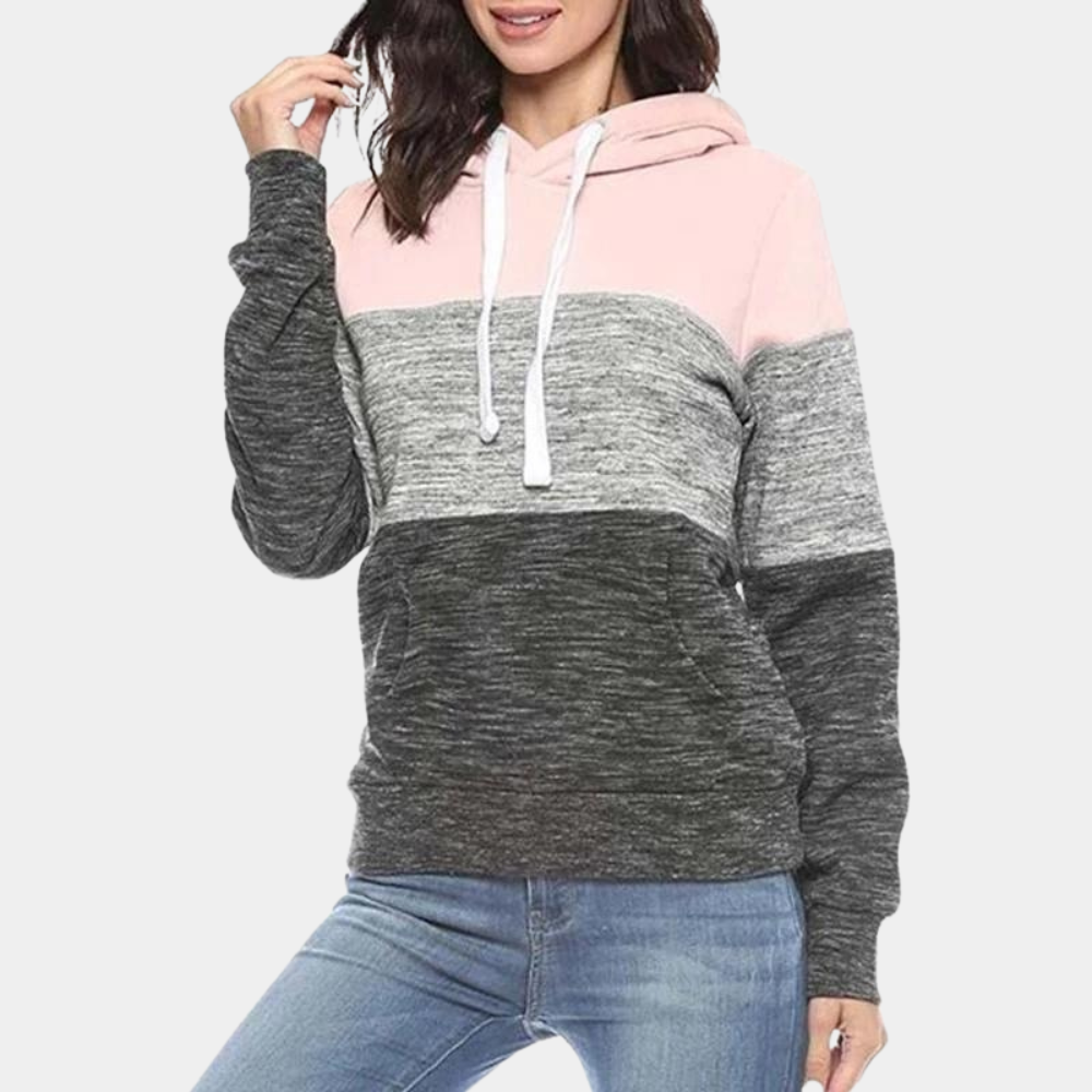 Siobhan - gemütlicher mehrfarbiger kapuzenpullover für damen