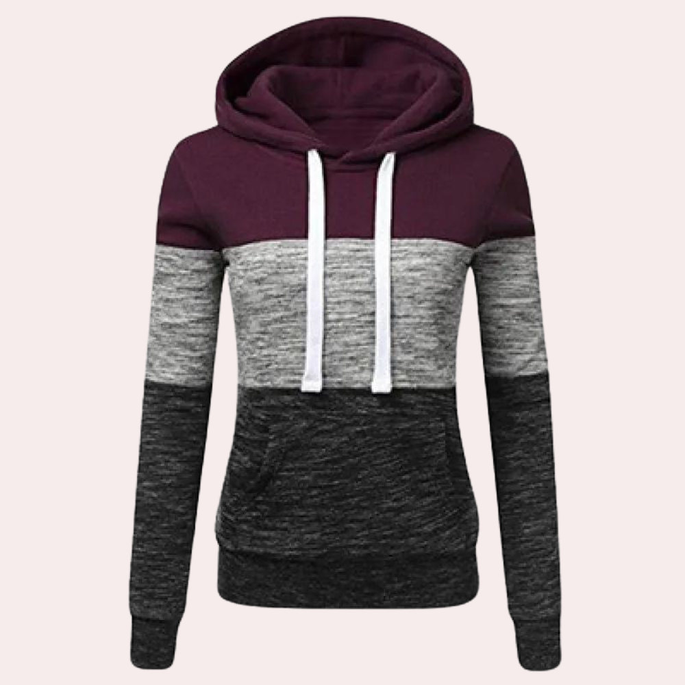Siobhan - gemütlicher mehrfarbiger kapuzenpullover für damen