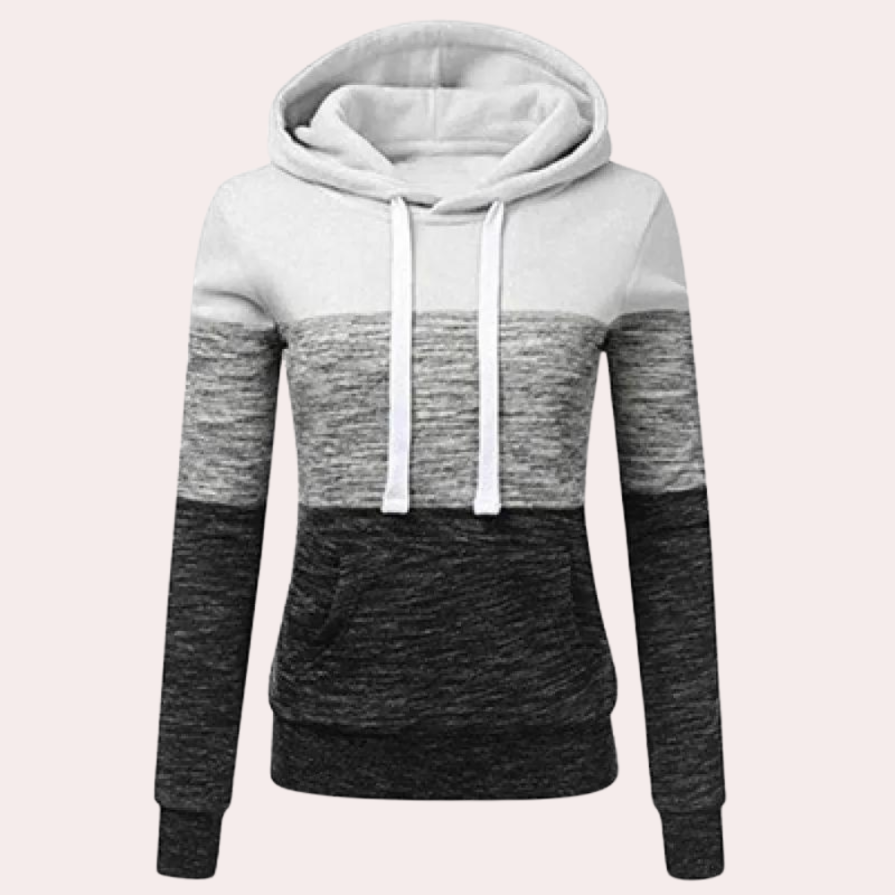 Siobhan - gemütlicher mehrfarbiger kapuzenpullover für damen