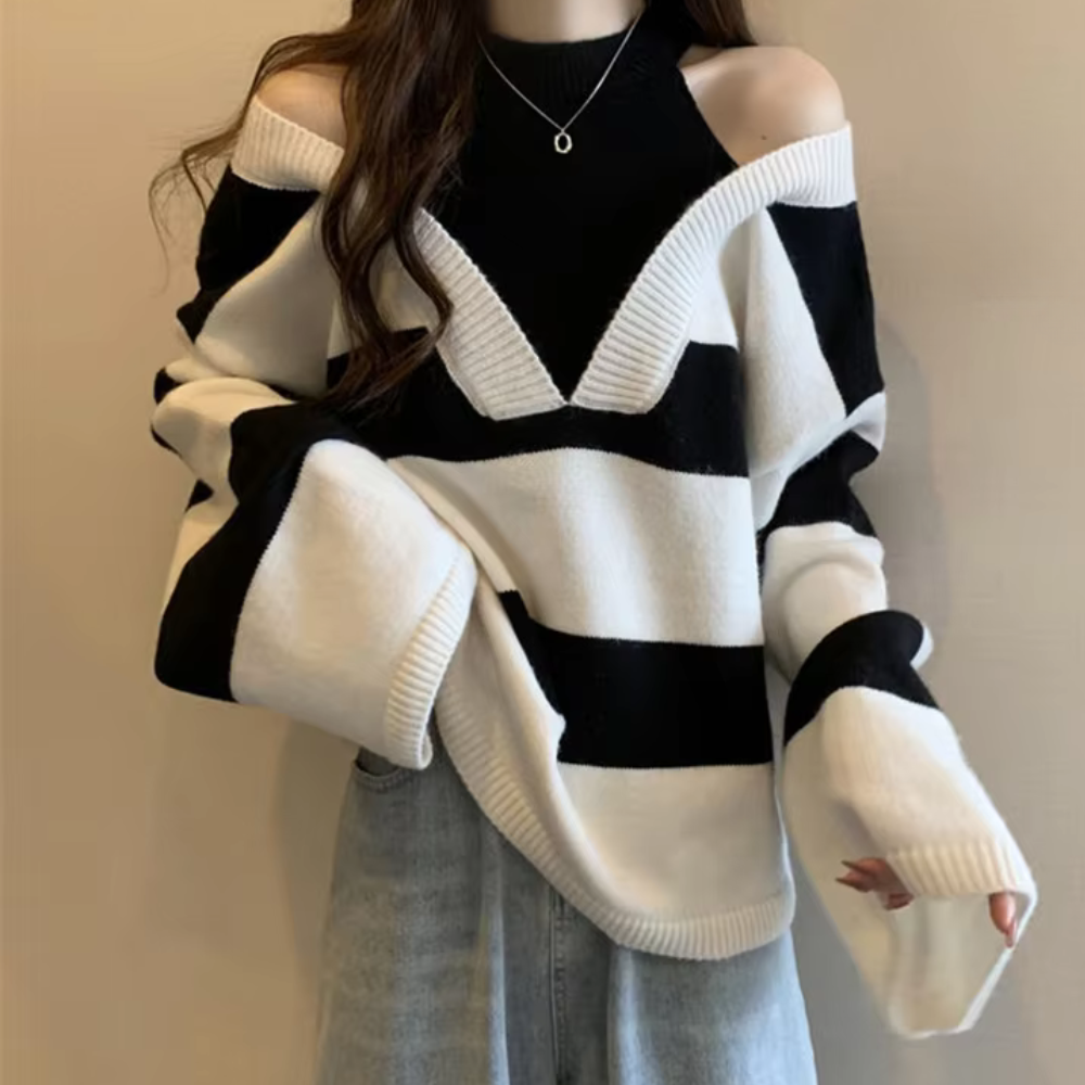 Portia – eleganter cold-shoulder-pullover für damen