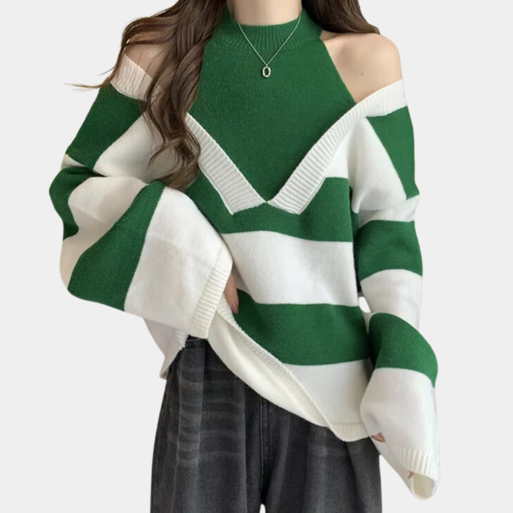 Portia – eleganter cold-shoulder-pullover für damen