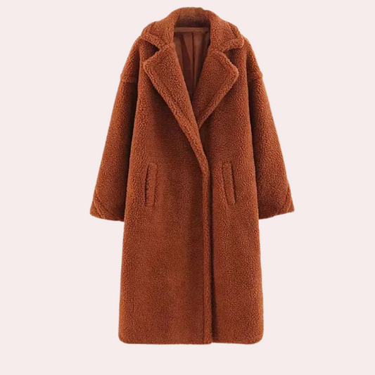 Szilard - eleganter und bequemer damenmantel aus luxuriösem plüsch