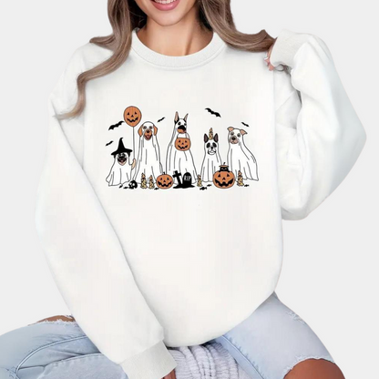 Margaret - stylischer halloween-pullover für damen mit süßem hundeaufdruck