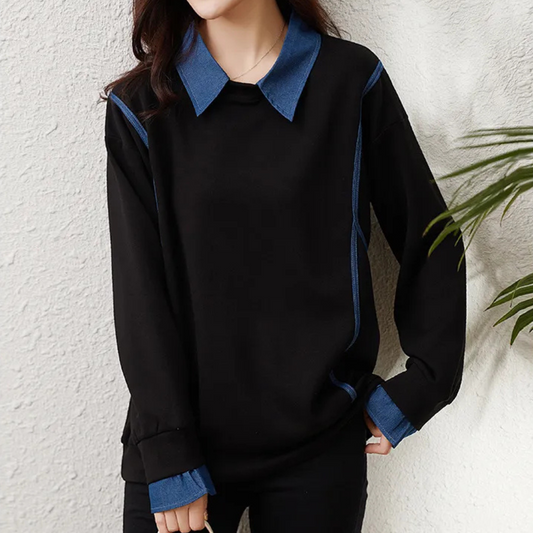 Katerina - stilvolles damen-sweatshirt mit elegantem kragen