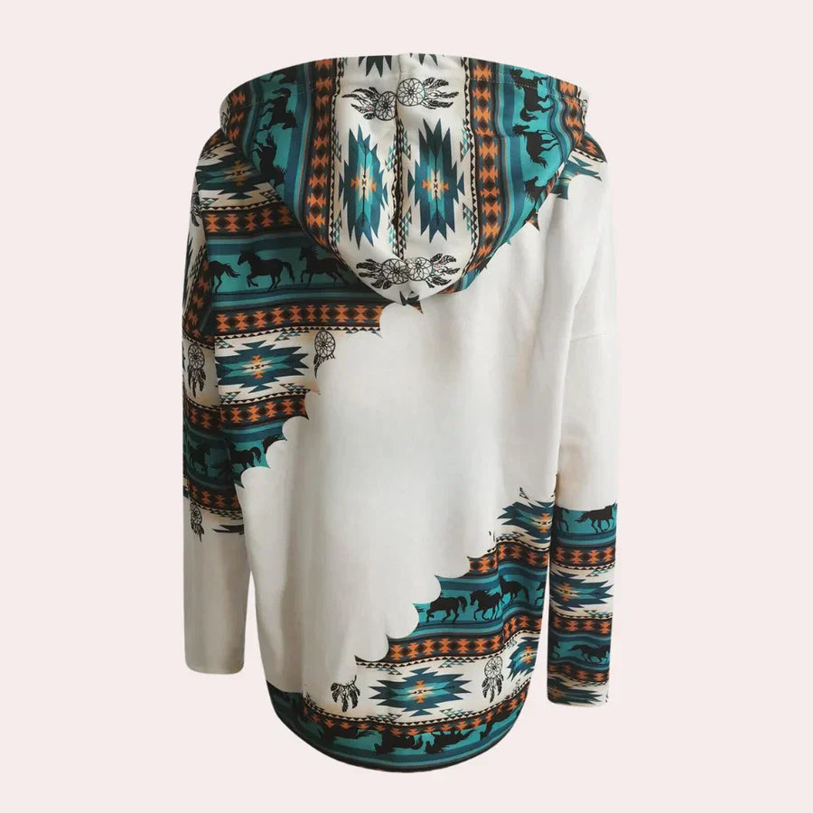 Mea – trendiges damen-sweatshirt mit kapuze für einen kreativen look