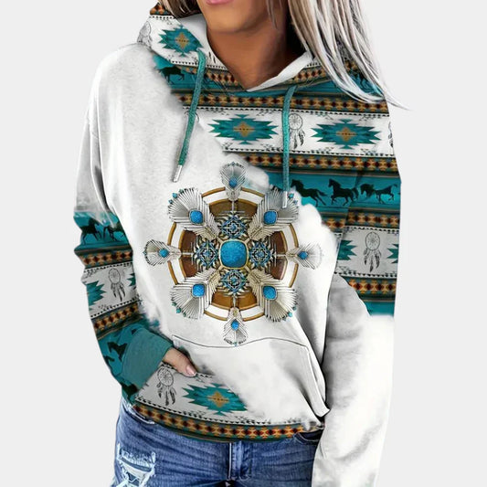 Mea – trendiges damen-sweatshirt mit kapuze für einen kreativen look