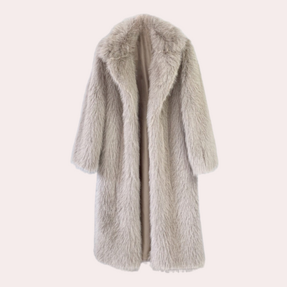 Tara – eleganter plüsch-wintermantel für damen