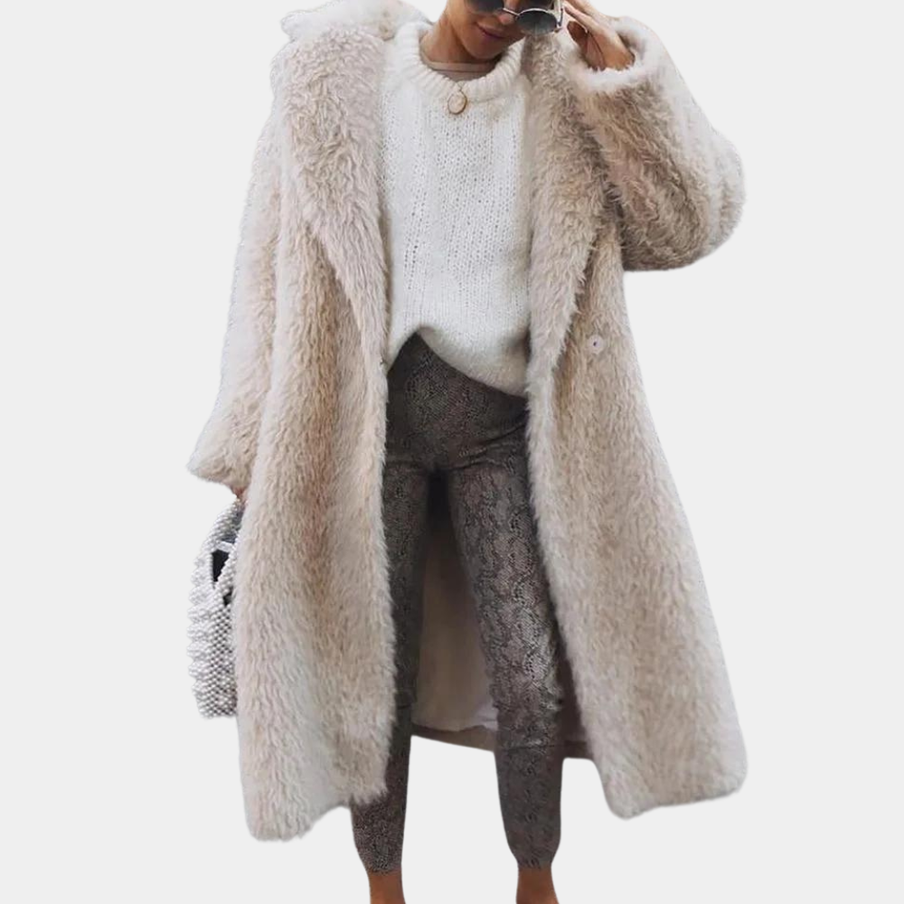 Tara – eleganter plüsch-wintermantel für damen