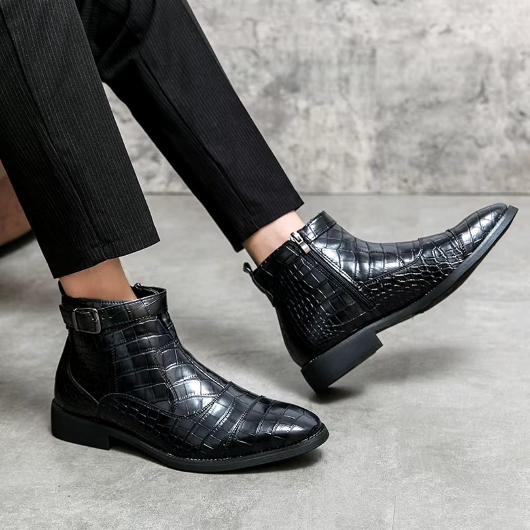 Elegante chelsea-stiefel aus leder für herren