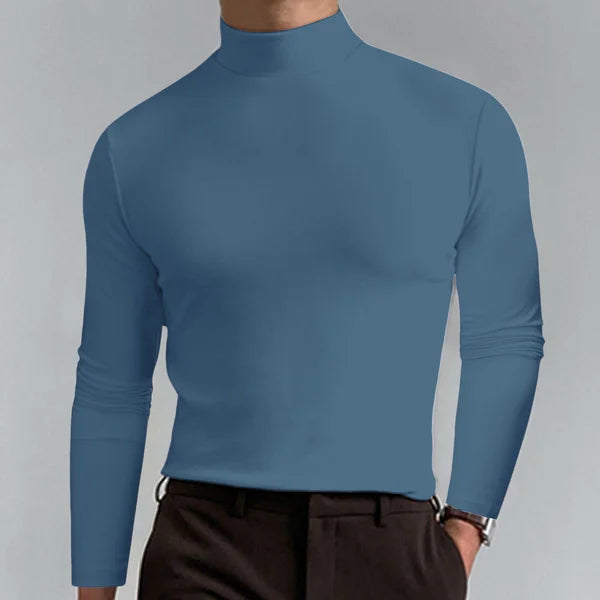 Slim-fit-rollkragenpullover für herren mit langen Ärmeln
