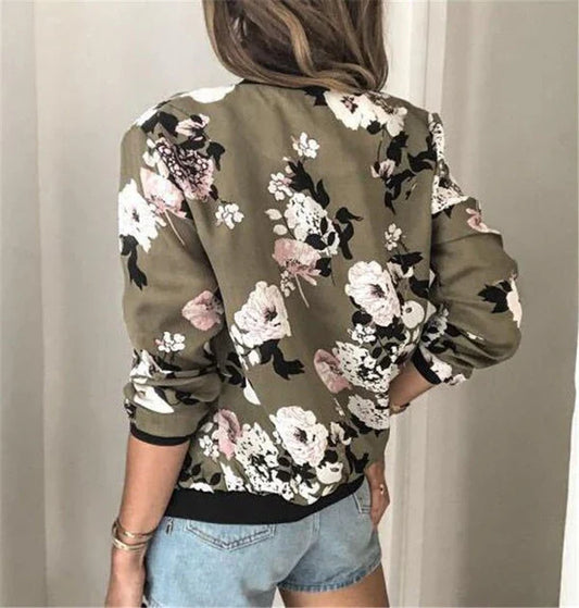 Axelle – damen-ubergangsjacke mit blumendruck
