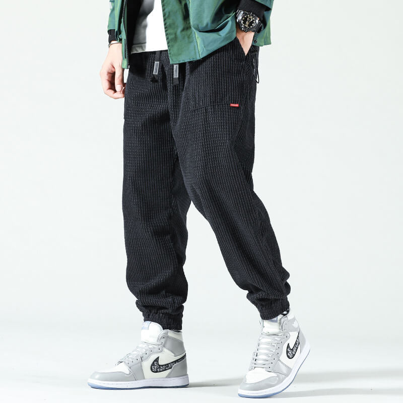 Vorne Corduroy Pants Schwarz für Herren