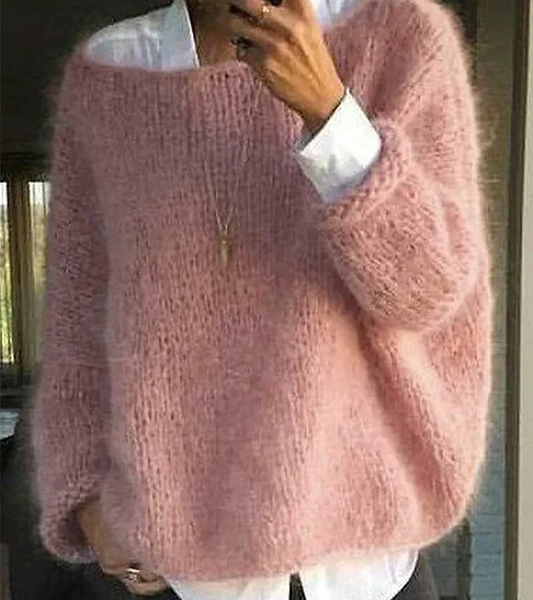 Übergroßer gestrickter damenpullover | weich und gemütlich
