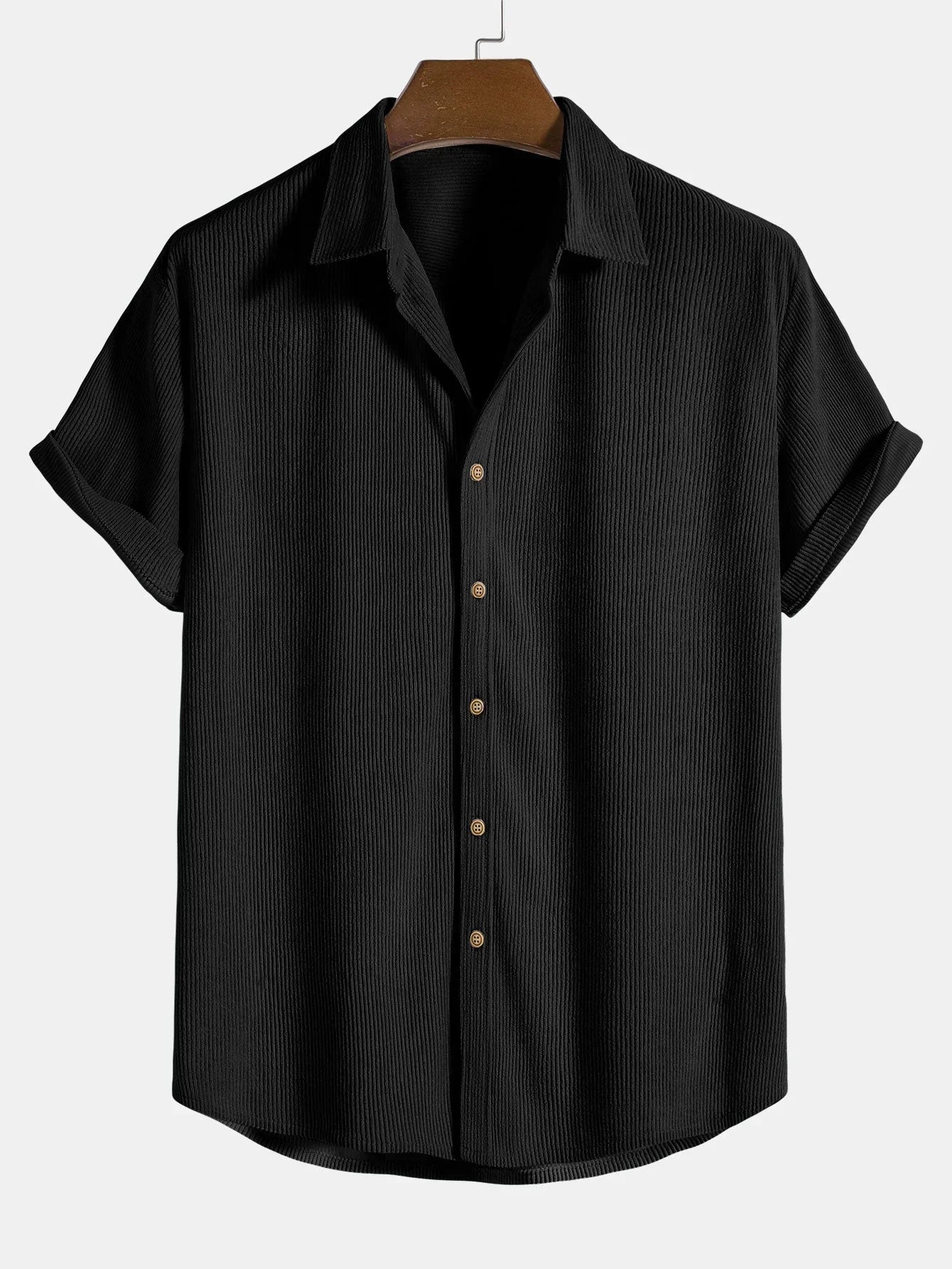 Schwarze Sommer Hemd für Herren