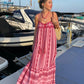 Baruni | kleid im boho-stil mit korsett, verziert mit netzstoff und blumenmuster