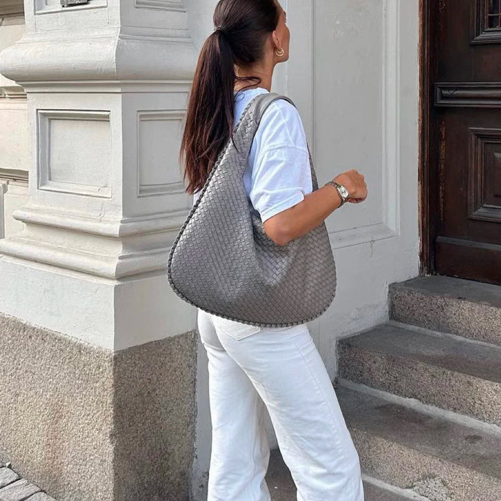 Gewebte Tasche | Groß | Ein Riemen | Umhängetasche | Handtasche-Leyna Moda