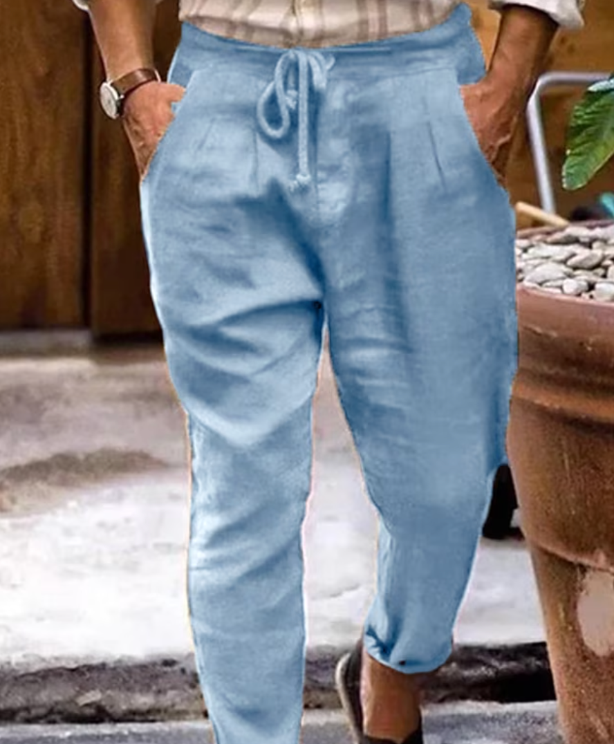 Blau Leinenhose für Herren