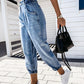 Hochtaillierte Jeans | Lose Passform | Knöchellänge | Mom Jeans | Frauen Jeans-Leyna Moda
