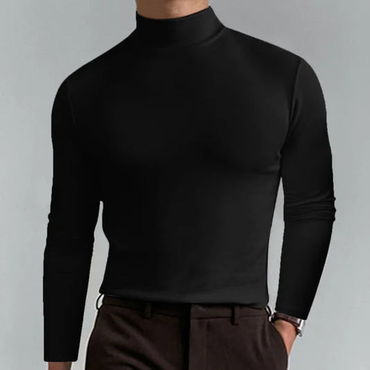 Slim-fit-rollkragenpullover für herren mit langen Ärmeln