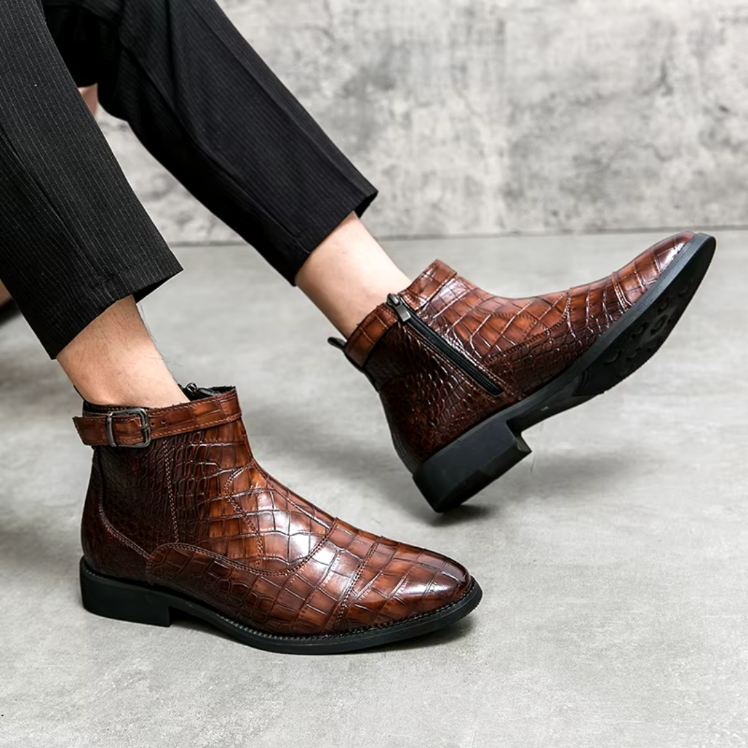 Elegante chelsea-stiefel aus leder für herren