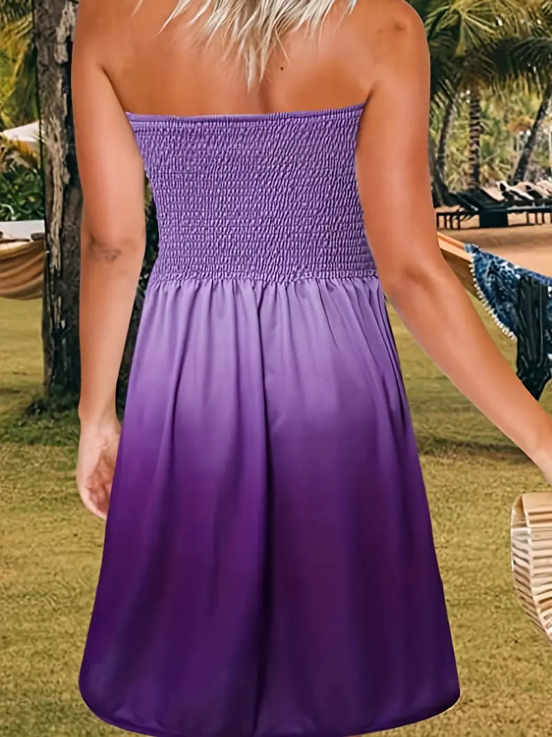 Rückzeite Lila Midikleid für Damen fur Sommer