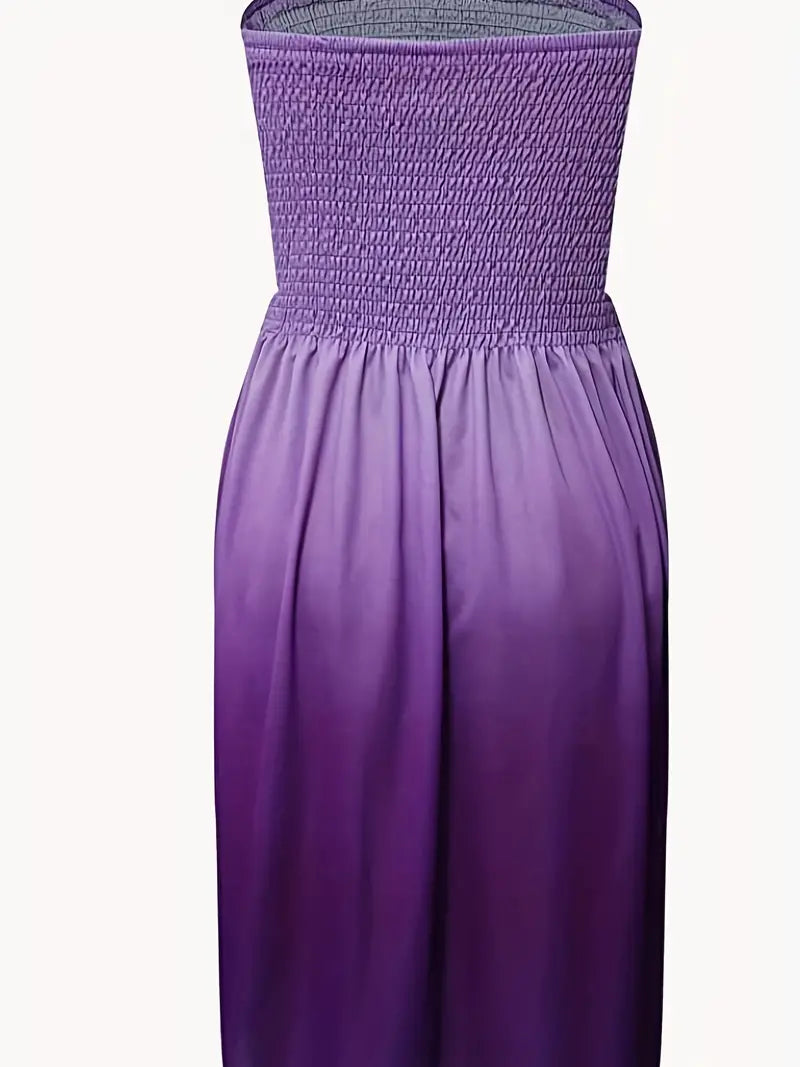 Rückzeite Lila Midikleid für Damen fur Sommer