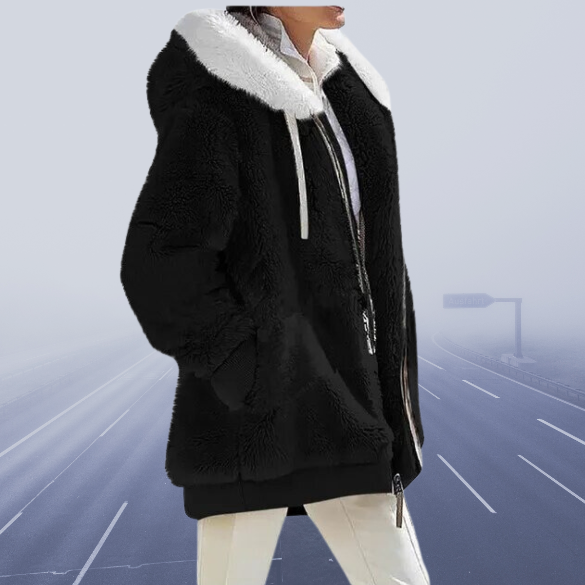 Übergroße teddyjacke für damen | gemütlich und warm | wintermantel