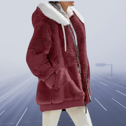 Übergroße teddyjacke für damen | gemütlich und warm | wintermantel