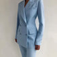 Blau Blazer und Hose Set für Damen