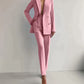 Rosa Blazer und Hose Set für Damen