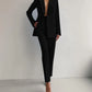 Schwarz Blazer und Hose Set für Damen
