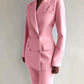 Rosa Blazer und Hose Set für Damen