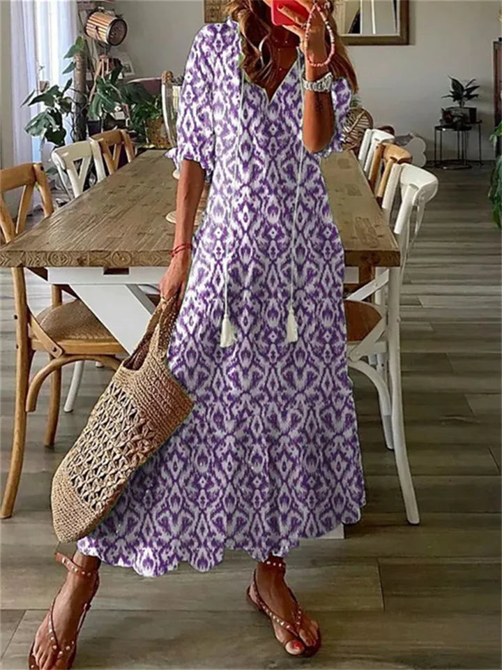 Lila Maxi Kleid für Damen