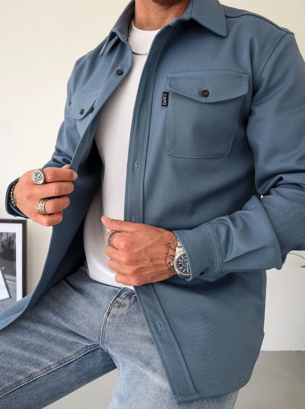 Hemd blau für herren