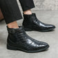 Elegante chelsea-stiefel aus leder für herren