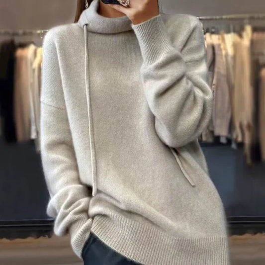Ruby – strickpullover mit langen armeln und stehkragen