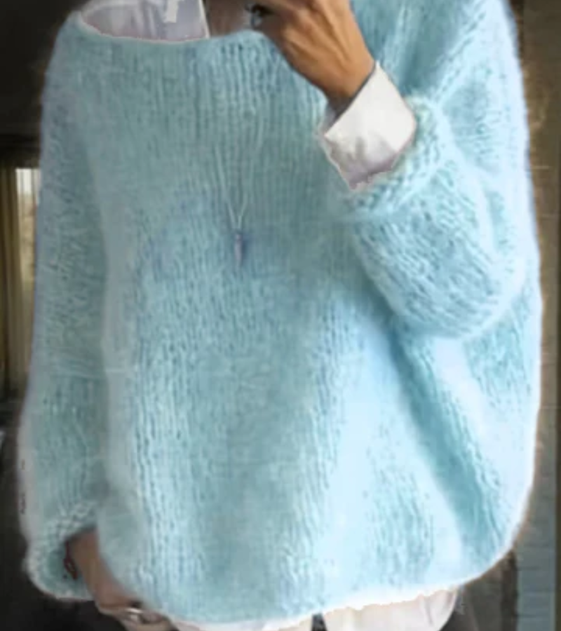 Übergroßer gestrickter damenpullover | weich und gemütlich