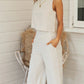 Leinen Set für Damen mit Shirt und Hose