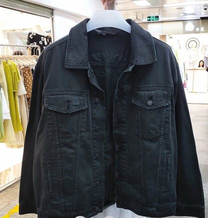 Schwarze Jeansjacke für Damen