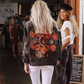 Schwarze Jeansjacke mit Blumenprint für Damen
