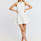 Sasha | The ultimate muse white mini dress with drop hem
