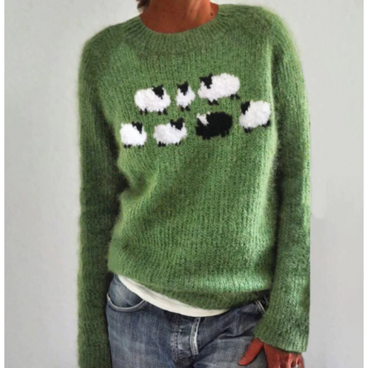 Warmer damen-winterpullover aus strickstoff