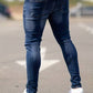 Lebendiges Blau Zerrissene Jeans für Herren