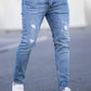 Hellblau Zerrissene Jeans für Herren