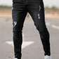 Schwarz Zerrissene Jeans für Herren