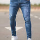 Lebendiges Blau Zerrissene Jeans für Herren