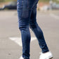 Lebendiges Blau Zerrissene Jeans für Herren