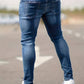 Lebendiges Blau Zerrissene Jeans für Herren