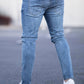 Hellblau Zerrissene Jeans für Herren