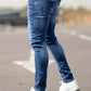 Lebendiges Blau Zerrissene Jeans für Herren